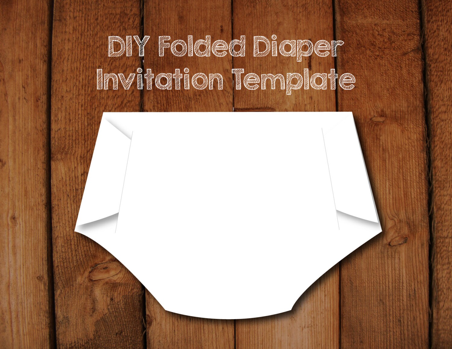 Folded Diaper Invitation DIY Template With Instructions How