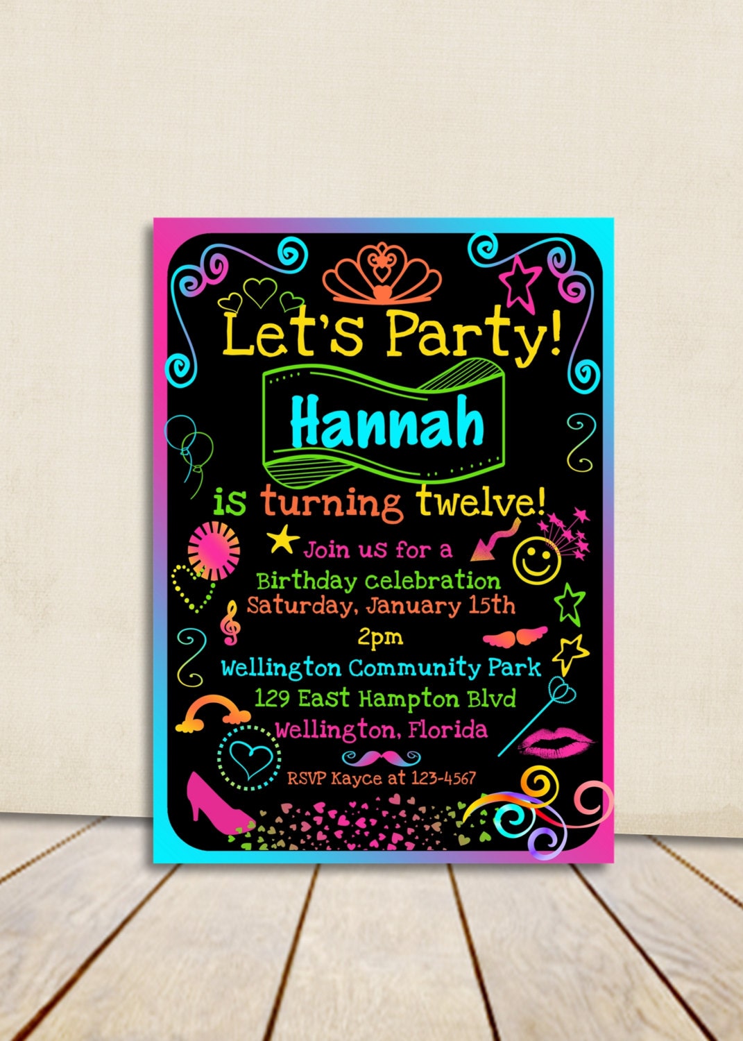 Tween Birthday Invitation Printable Tween Birthday Party