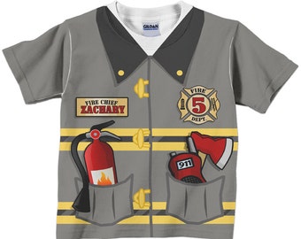 Boys Fireman Shirt, Personalized Boys Firefighter, Fire Man T-shirt, Fireman Birthday T-Shirt, Firefighter Birthday Shirt, Fireman Outfit