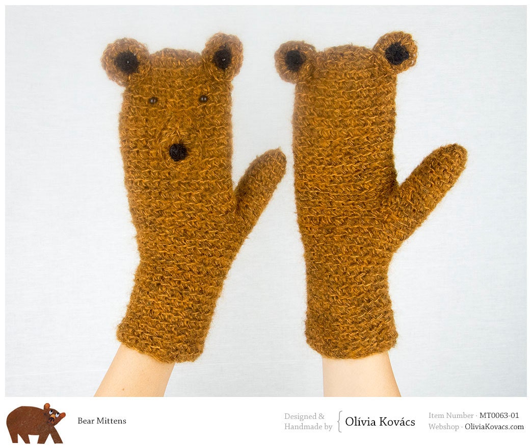 Bear Mittens / Gloves Handmade
