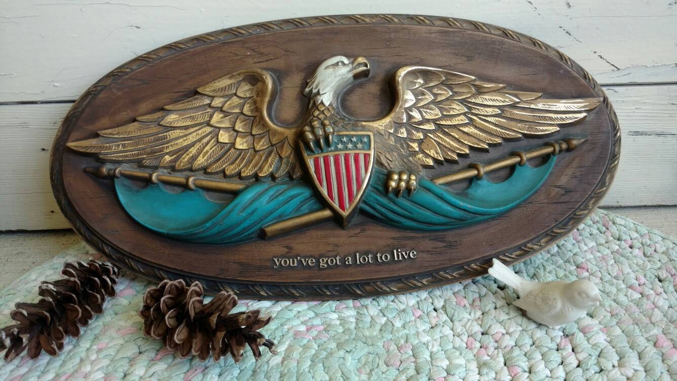 Vintage Americana Wall Art by Embosograph Mid Century Eagle