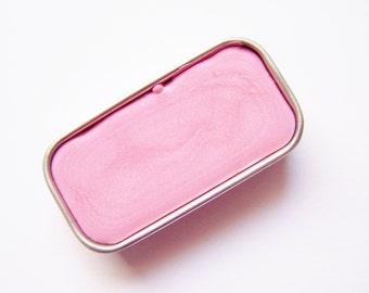 Pink Shimmer Mineral Lip Color - Zero Waste Lipstick In A Tin - Vegan Mineral Makeup - Cruelty Free Cosmetics