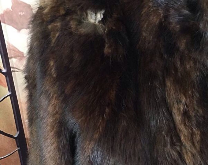 Vintage Soft Brown Fur Coat, Luxurious Fur Teddy Bear, Shoulder Repair Fur. Scrap Fur. Teddy Bear Fur.