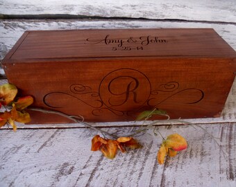 Wine Box, Personalized Wine Box, Wine Box Gift, Wine Box Ceremony, Wine Box for Wedding, Rustic Wedding Wine Box, Love Letter Ceremony