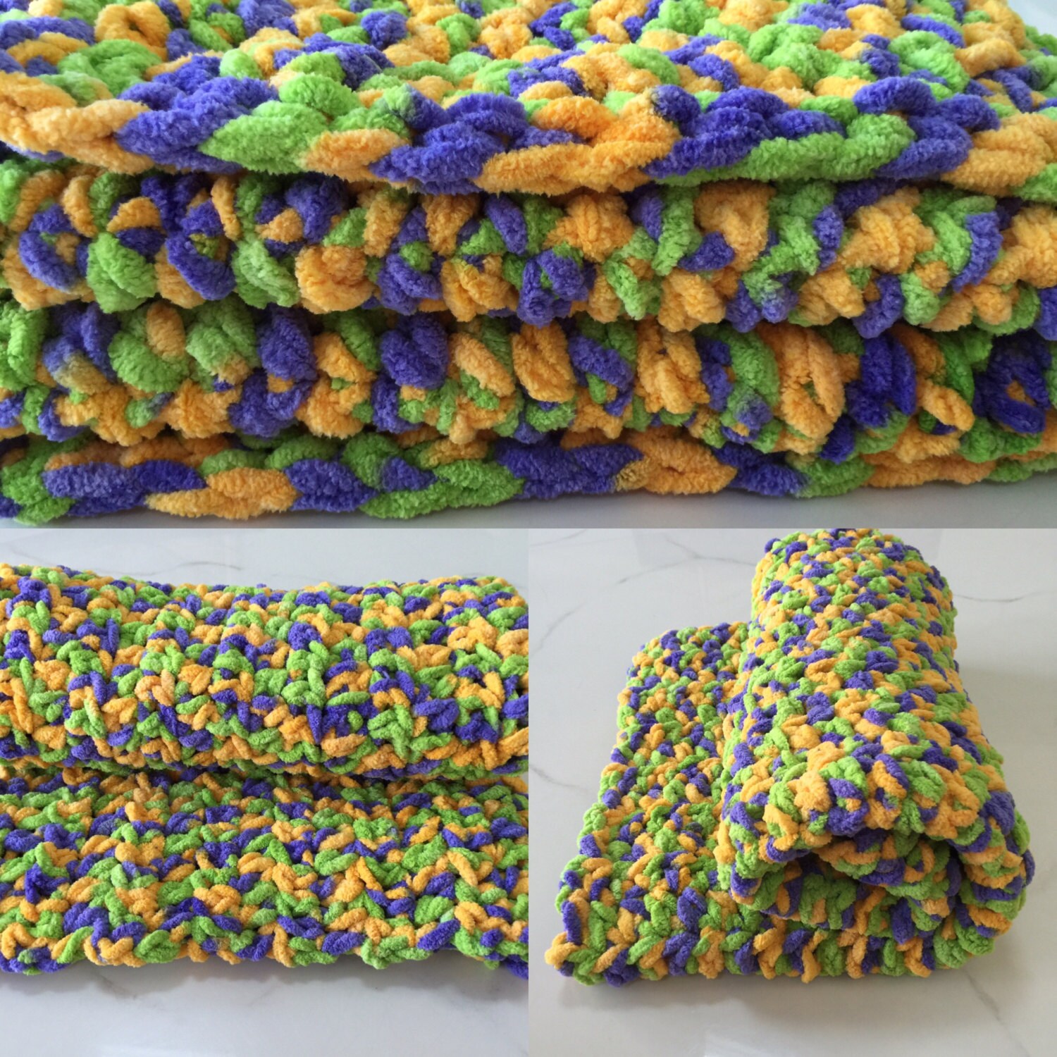 Crocheted Summer Day Baby Blanket 24 x 24