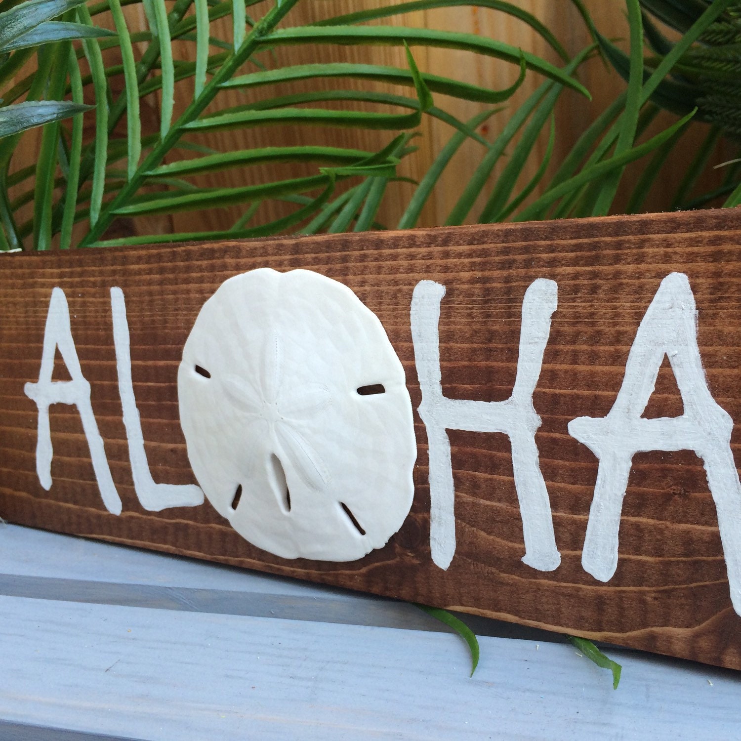 Aloha Wood Sign Rustic Wood Sign Hawaiian Beach Sign Wooden