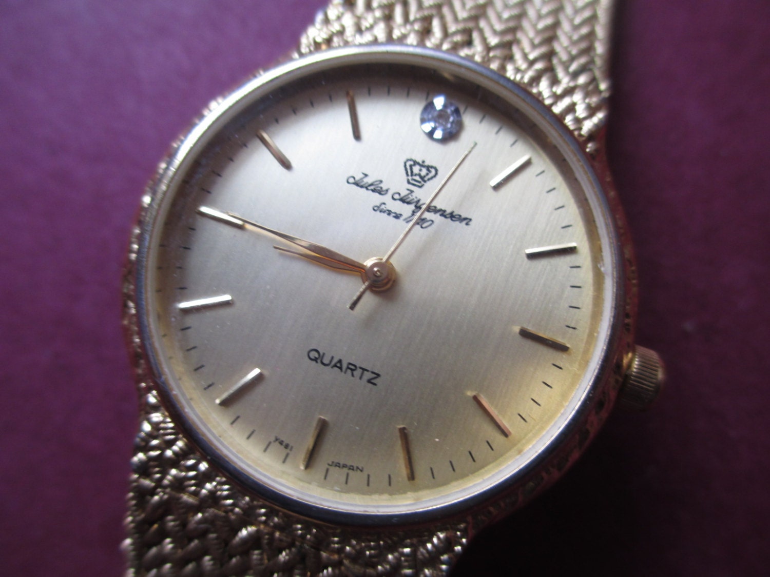 Elegant Jules Jurgensen Diamond Vintage Quartz Watch