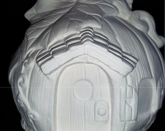 Pumpkin Fairy House Fairy Garden - Ready to Paint Ceramic Bisque Unpainted Ceramic Bisque Paint Your Own Pottery - U Paint Ceramic Bisque