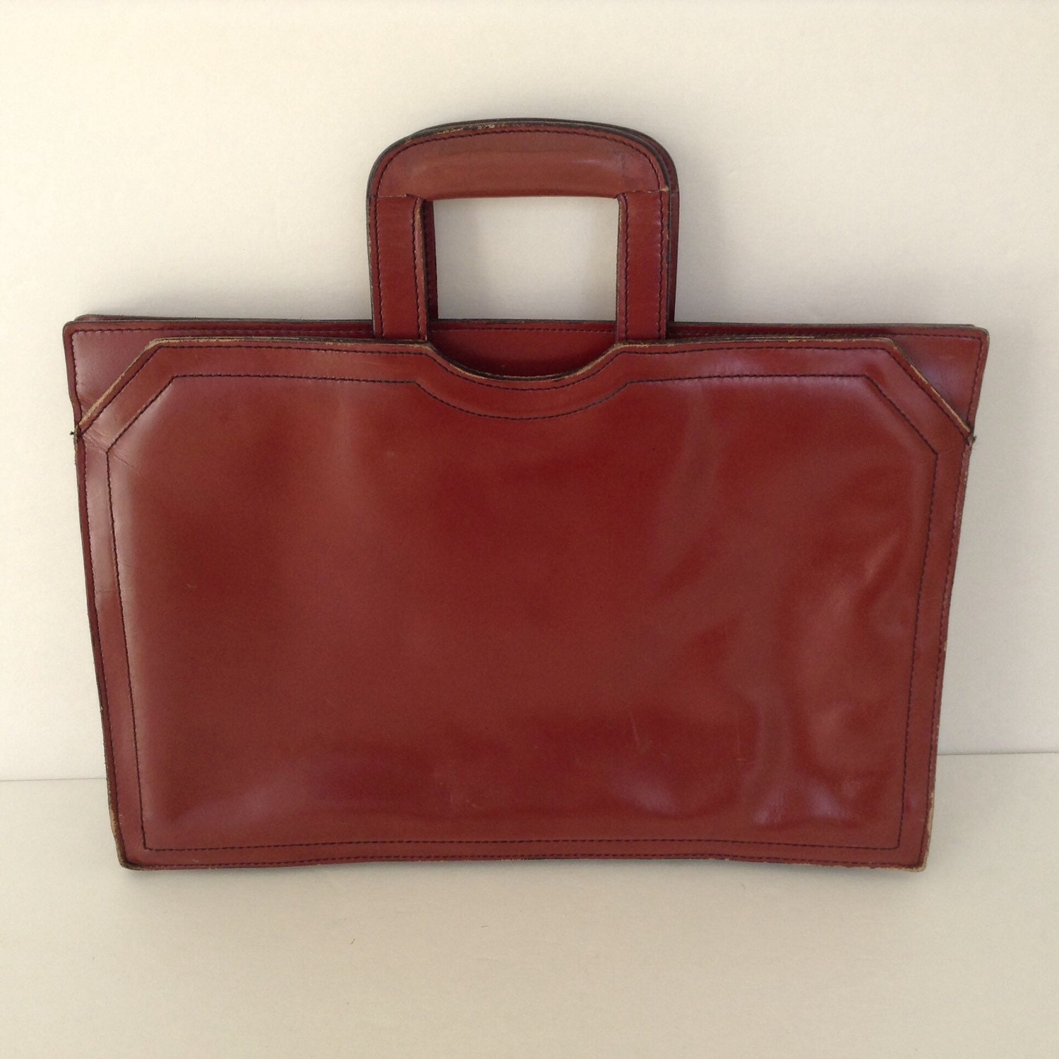 burgundy leather briefcase