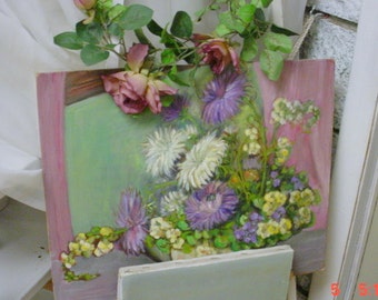 Oil Painting Florals Vintage Farmhouse French Prairie Cottage Chic