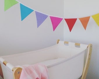 the lucia - rainbow fabric flag banner bunting