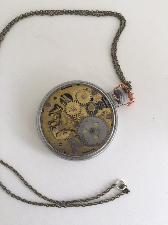 Items similar to Vintage Flavaflave clock chain charm necklace on Etsy