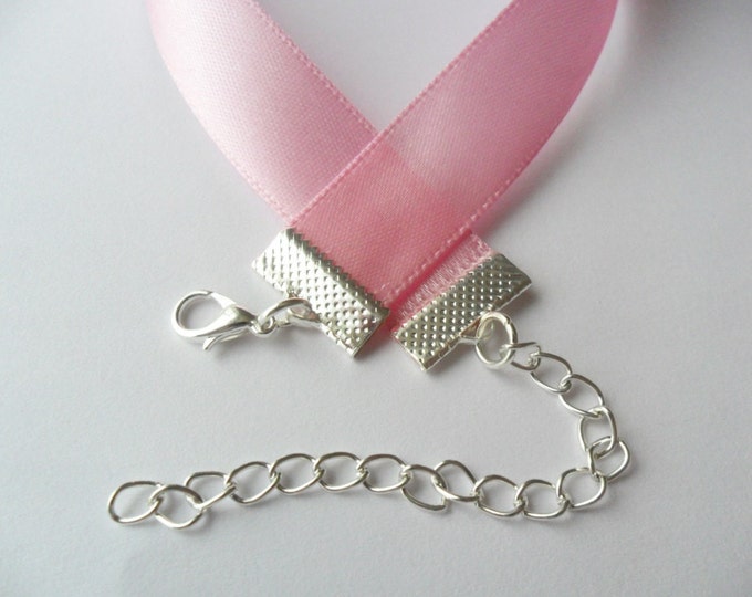 Satin choker necklace Pale pink 3/8" or 5/8" width (pick your neck size) Ribbon Choker Necklace