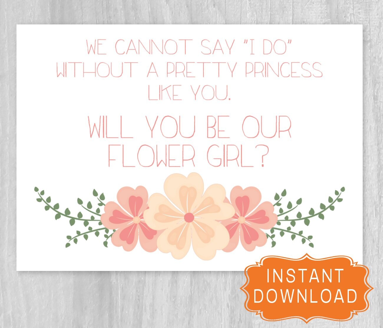 Will You Be OUR Flower Girl Proposal coral cream Wedding
