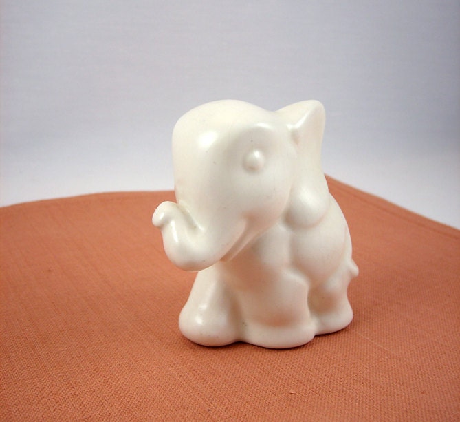 Vintage Finland Ceramic White Elephant Figurine