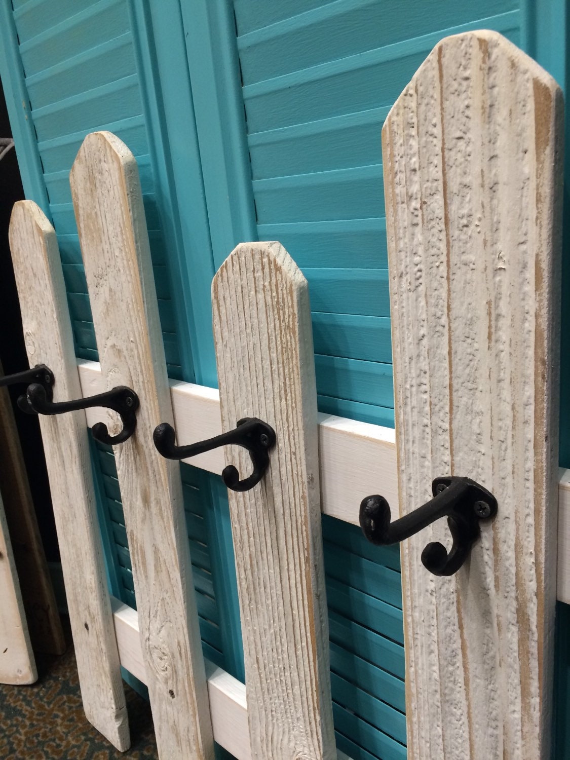 White Picket Fence Coat Hat Rack