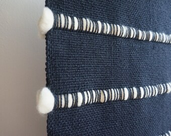 Chunky afghan throw, Gray Hand woven wall hanging, Striped wool blanket college bedding gift, Mix textures bed cover, Dorm room gifts