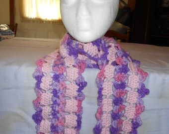 Purple/Lavender MEDIUM LACY SCARF to fit under your coat.