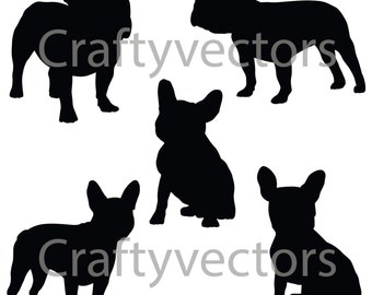 French Bulldog Silhouettes SVG