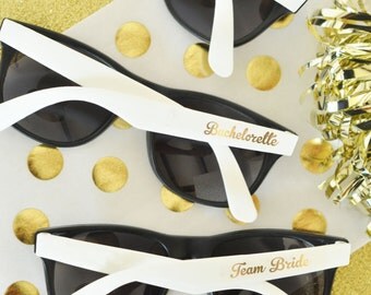 Bridesmaid Sunglasses 6 Bridal Party Sunglasses Team Bride Sunglasses Maid of Honor Flower Girl Sunglasses- SET of 6 SUNGLASSES