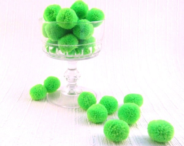 Pom Poms Neon Lime Green Pom Pom Wholesale Handmade by midgetgems