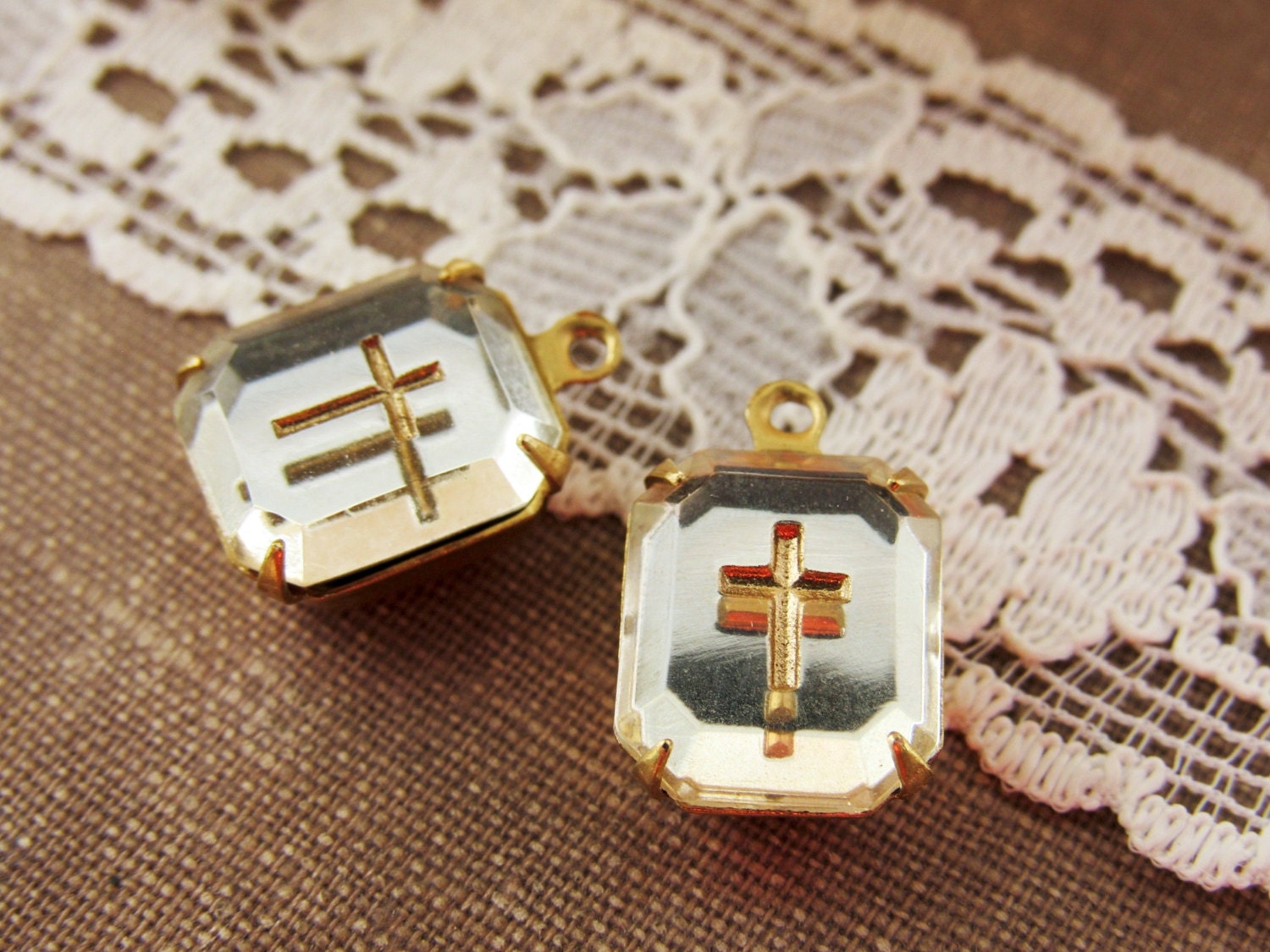 Vintage Pearl & Brass Beaded Rosary Chain 4mm Pearls Fluted