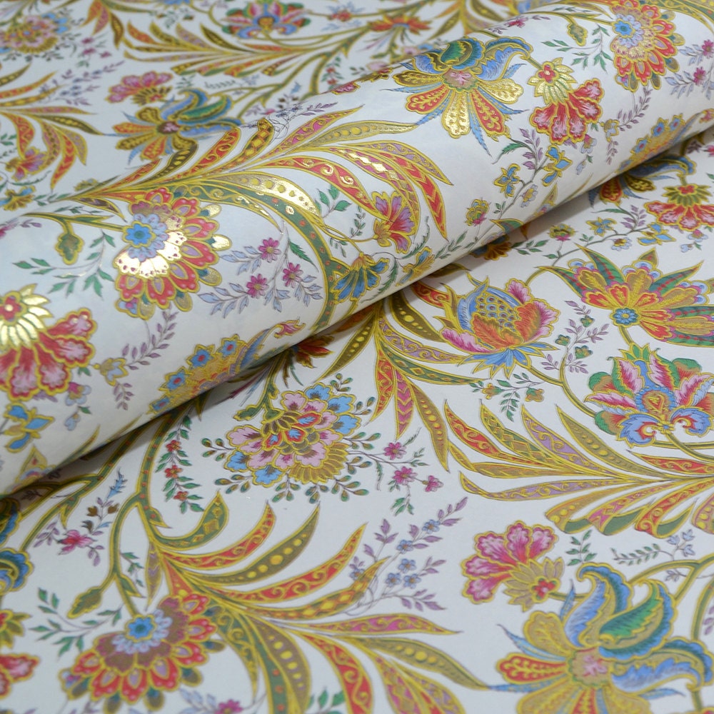 Italian Florentine Decorative Paper Rich Floral Design by