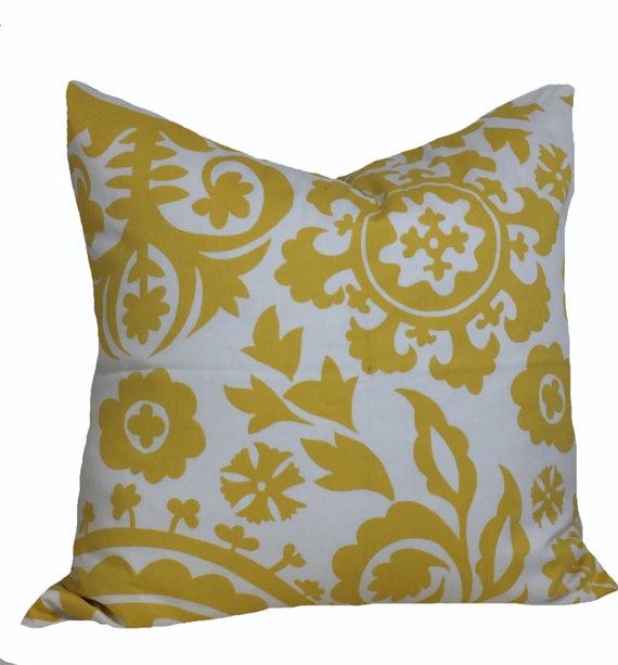 Items similar to PILLOW COVER Euro SHAM Yellow Corn Suzani 12 14 16