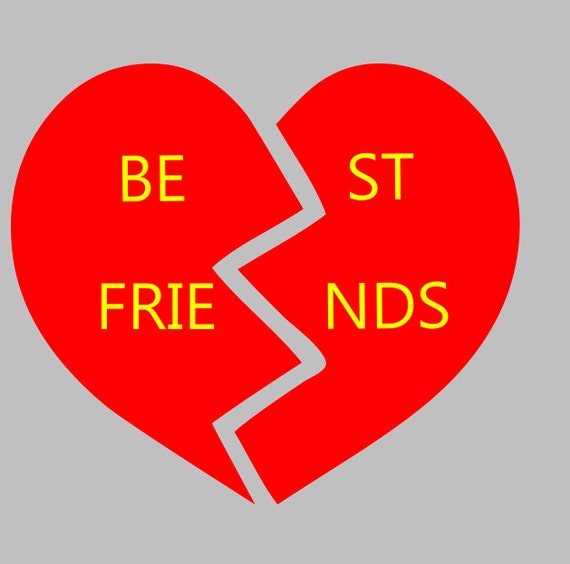 Download Best Friends Split Heart Svg File Instant Download by CoddsCloset