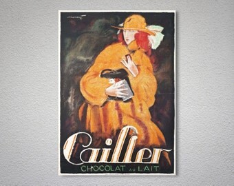 Cailler Chocolat au Lait Vintage Food&Drink Poster - Poster Paper, Sticker or Canvas Print