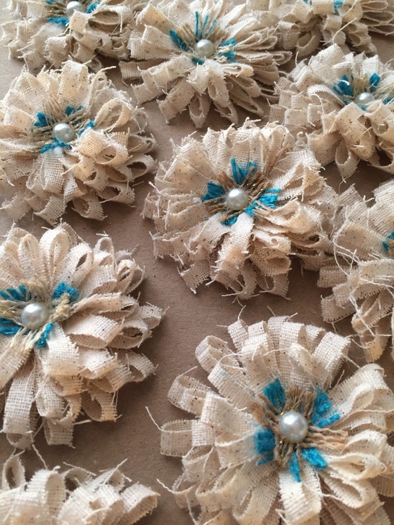 shabby turquoise and pearl flower set of 10 cottage chic shabby turquoise and pearl flower set of 10 cottage chic
