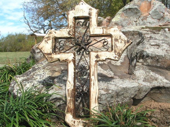 LARGE Rustic Cross Christian Wall Art Unique religious gift