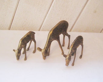Items similar to set of 3 vintage clear lucite DEER figurines on Etsy
