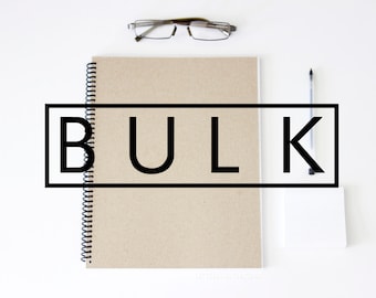 Bulk Plain Notebooks / 3 Pack Notebooks / Custom Personalized Journal / Kraft Notebook / More Colors