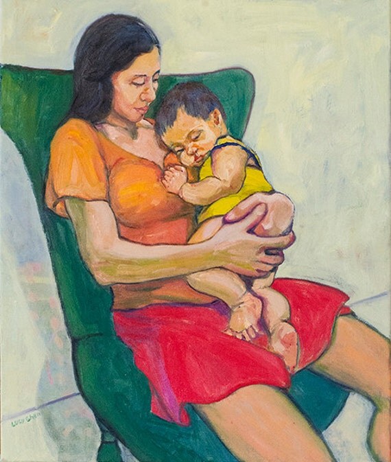 Mother and Child Original Oil Painting