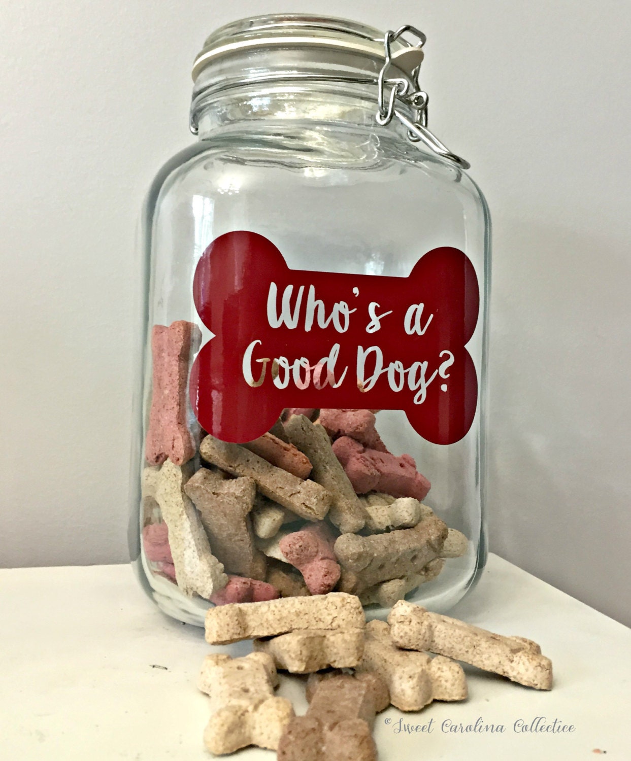 Glass Dog treat Jar WJ7
