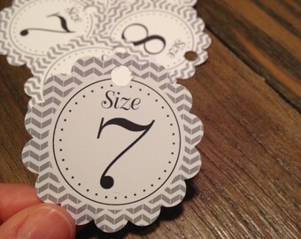 Flip Flop Size Tags for Weddings, Bar Bat Mitzvah, Birthday, Sweet 16 // Printable Digital File // Instant Download PDF