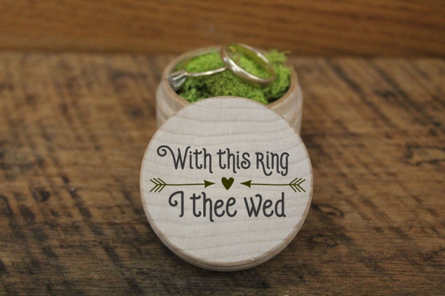With this ring I thee wed Personalized Wood by