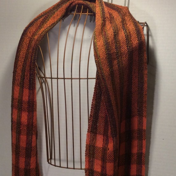 Items similar to Handwoven earthtoned scarf on Etsy