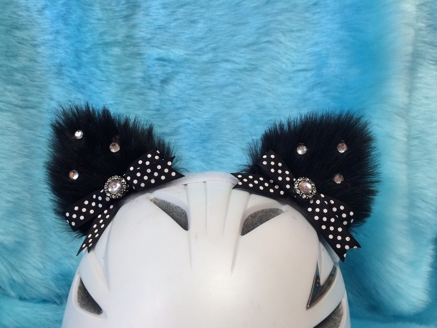 Helmet Cat Ears for Motor Cycles Ski and Snow Board by Feistyfurs