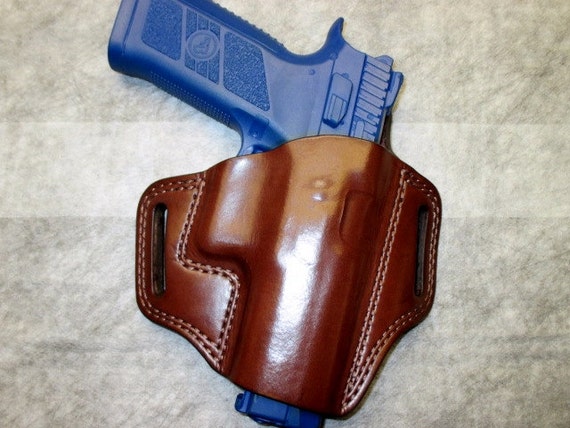 CZ P07 OWB Pancake Leather Holster Free Shipping Handmade