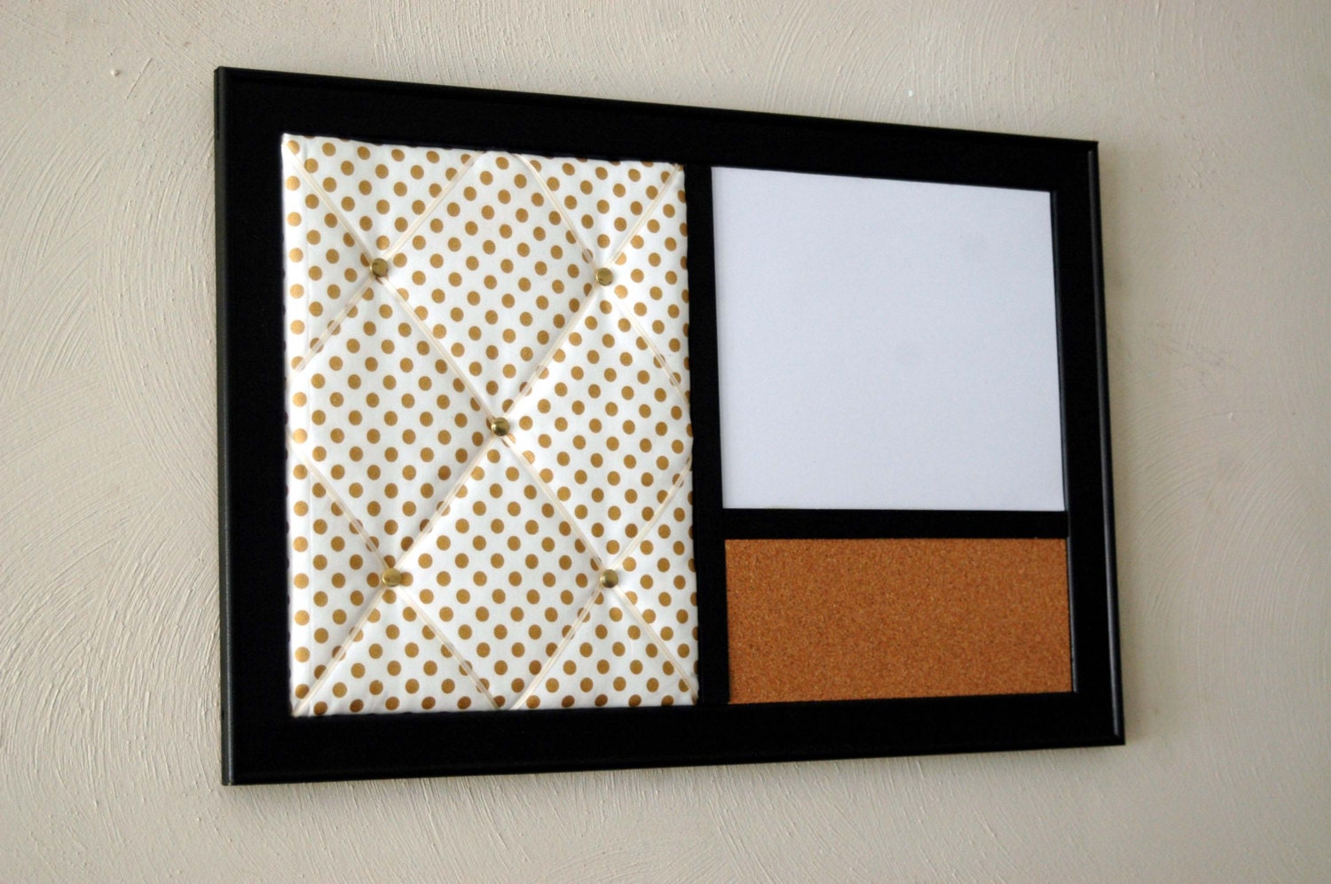 Gold Polka Dot French Memo Board Whiteboard