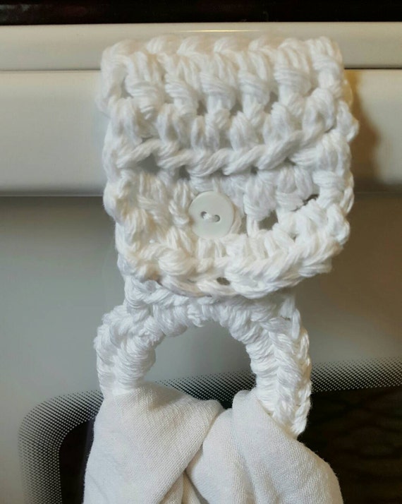 Items similar to crochet Oven towel holder. Made by Bead Gs on Etsy