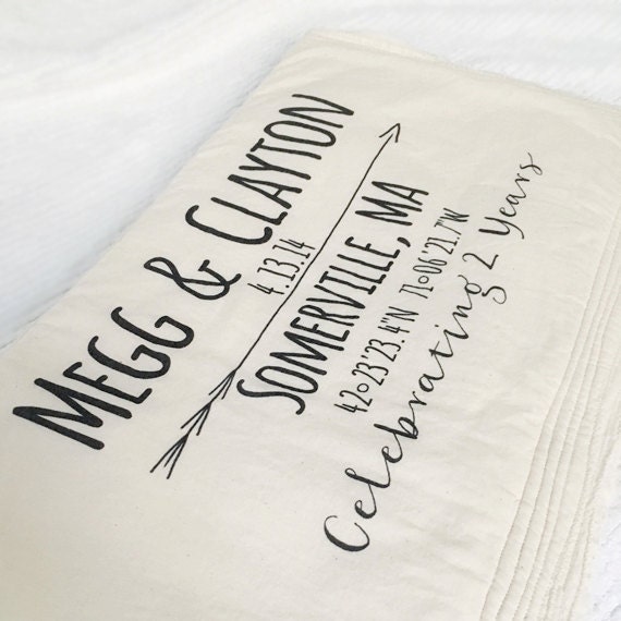 anniversary blanket throw cotton anniversary 2nd by TheLinenBin