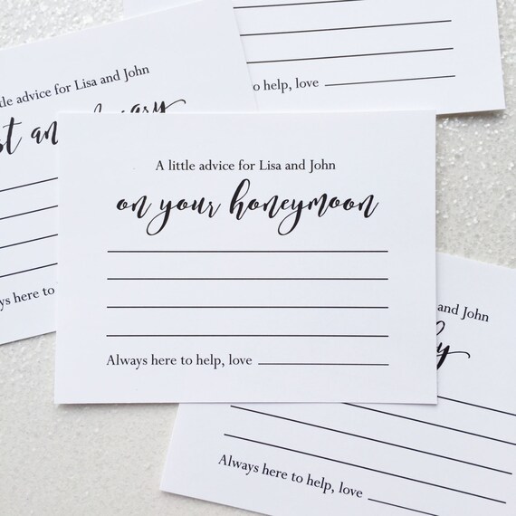 Items similar to Wedding Shower Newlyweds Advice Cards, New Marriage ...