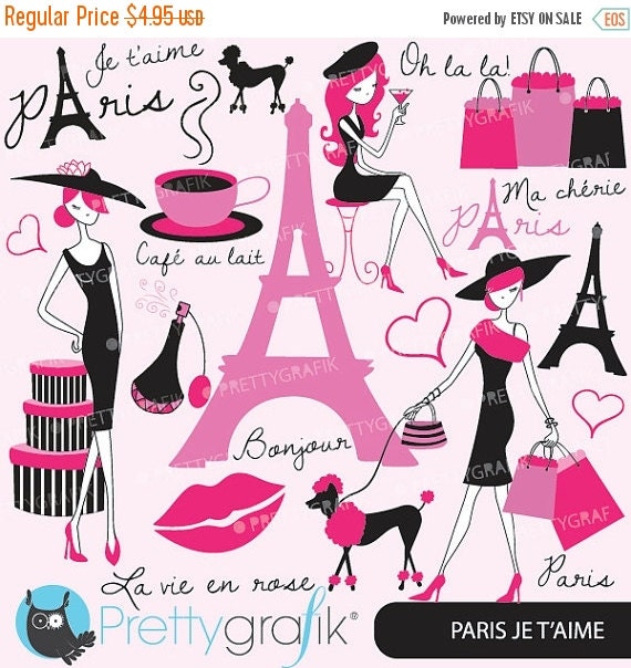 80% OFF SALE paris fashion clipart for scrapbooking, commercial use, vector graphics, digital clip art, images - CL556 Il_570xn