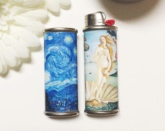 Art Student Lighter Case Birth of Venus or Starry Night
