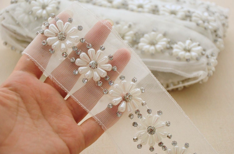 beaded bridal trim by the yard