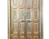 Antique Door Hand Carved Teak Rustic Double Doors Yoga Decor