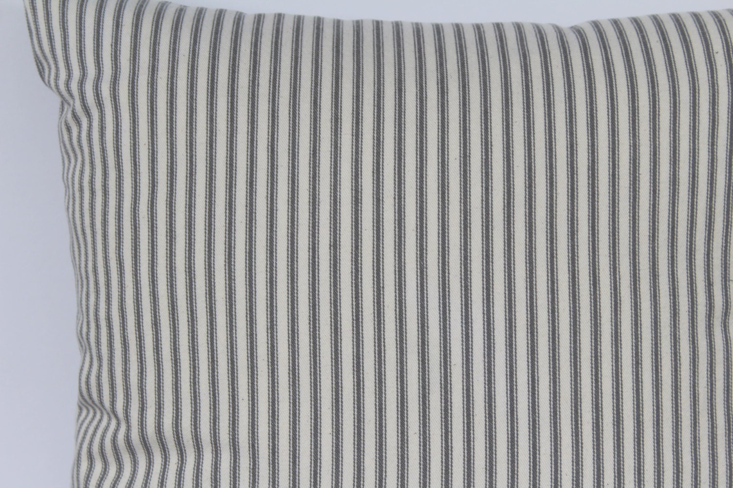 Farmhouse Gray French Ticking Pillow Cover Decorative Pillow